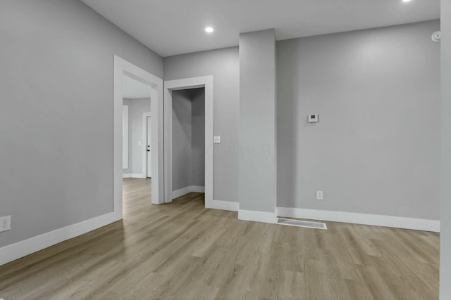 empty room featuring light wood-type flooring