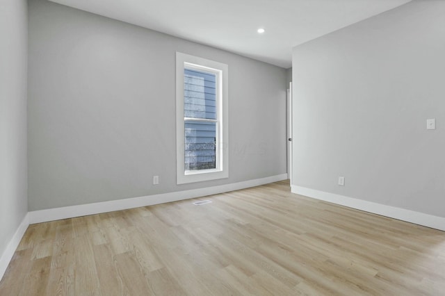 empty room featuring light wood-type flooring