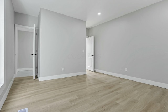 empty room featuring light wood-type flooring