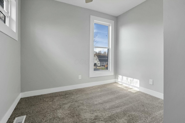 view of carpeted spare room