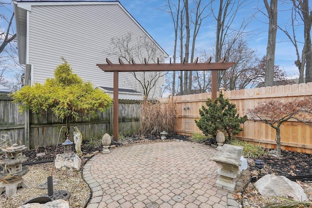 view of patio featuring a fenced backyard
