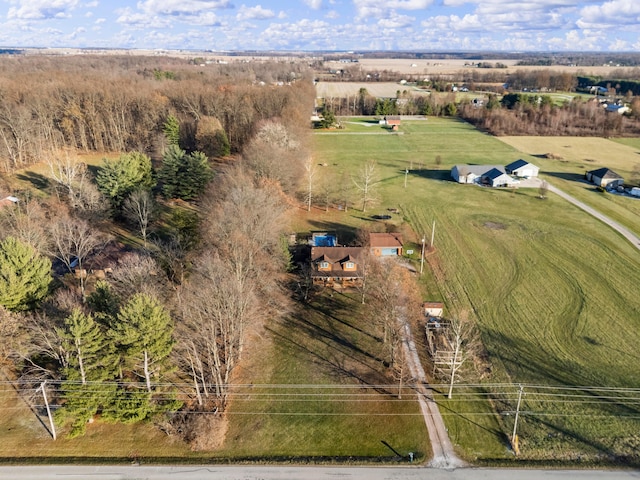 bird's eye view featuring a rural view