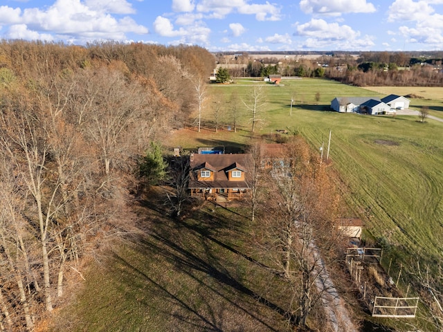 bird's eye view with a rural view