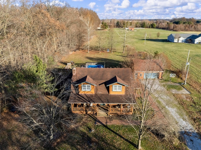 bird's eye view featuring a rural view