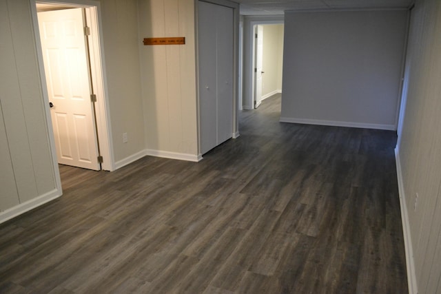 hall featuring dark hardwood / wood-style floors