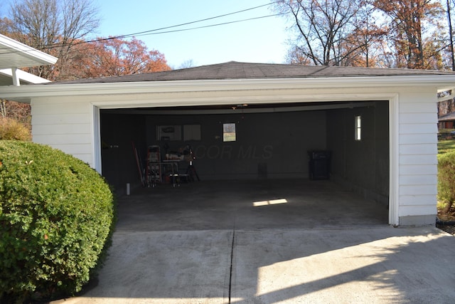 view of garage