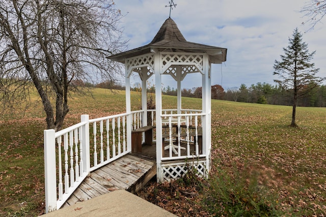 view of home's community featuring a yard and a gazebo