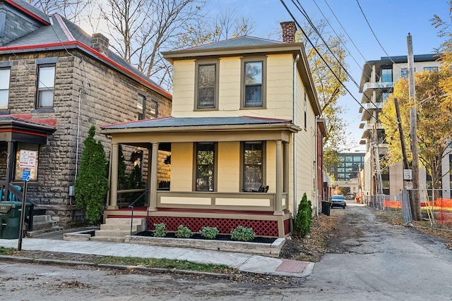 front facade with covered porch