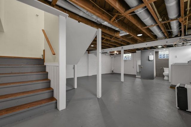 basement featuring washer / dryer