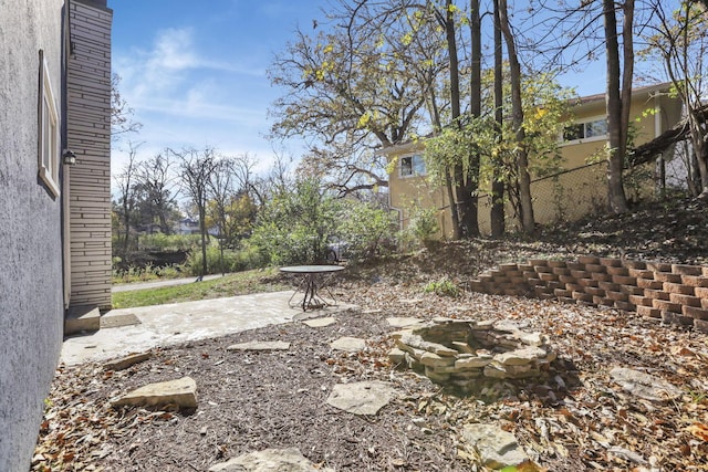 view of yard with a patio area