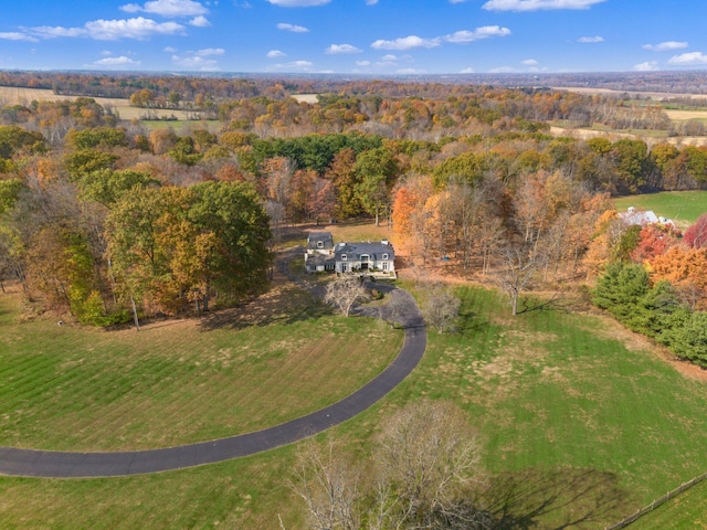 bird's eye view with a rural view