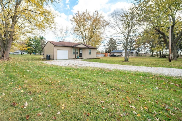 view of yard featuring a garage