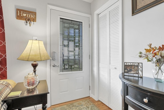 entryway featuring hardwood / wood-style floors