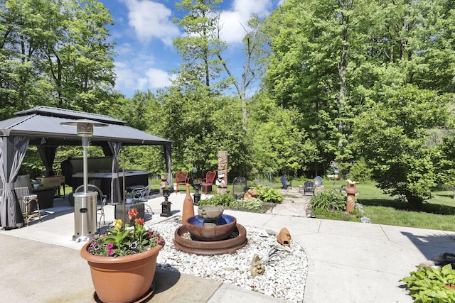 6003 Nichols Ln, Johnstown, OH 43031 - view of patio with a hot tub and a gazebo