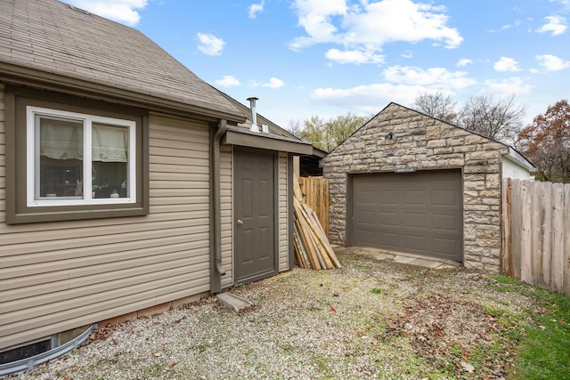 view of garage