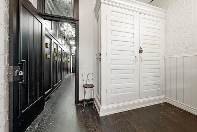 foyer featuring dark hardwood / wood-style floors