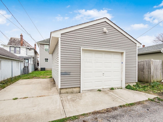 garage with central air condition unit