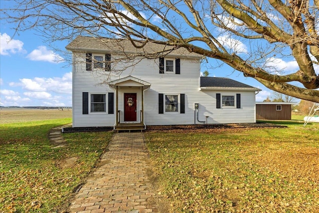 view of front of house featuring a front yard