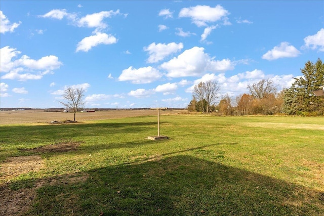 view of yard with a rural view