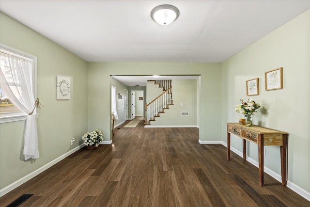 entryway featuring dark hardwood / wood-style floors