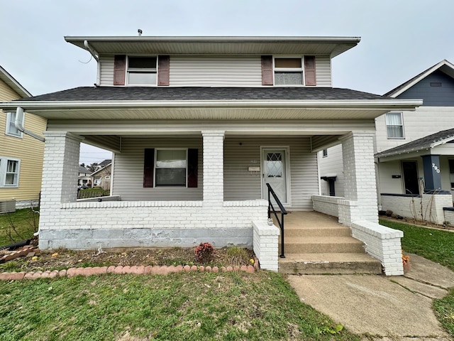 view of front of house featuring central AC unit