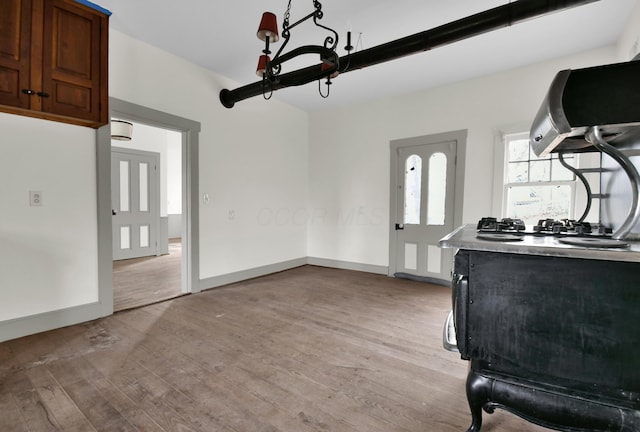 kitchen with light wood-type flooring