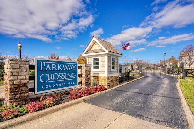 view of community sign