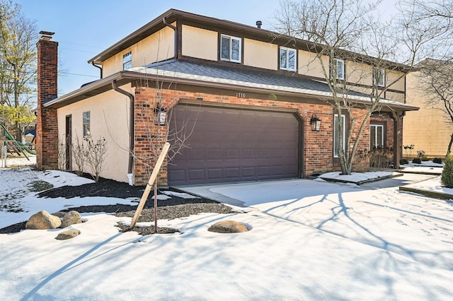 view of front facade featuring a garage