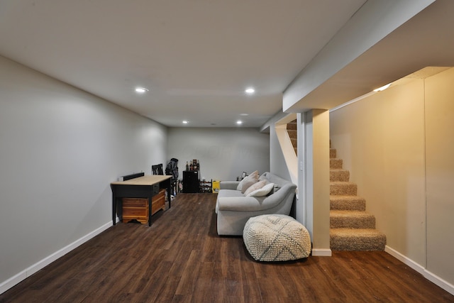 interior space featuring dark hardwood / wood-style floors