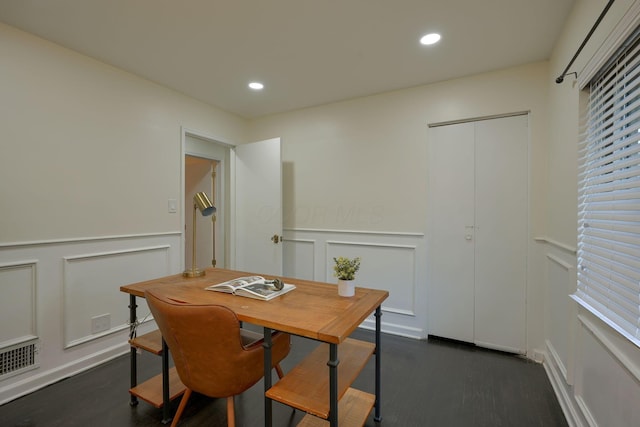 dining room featuring dark hardwood / wood-style floors