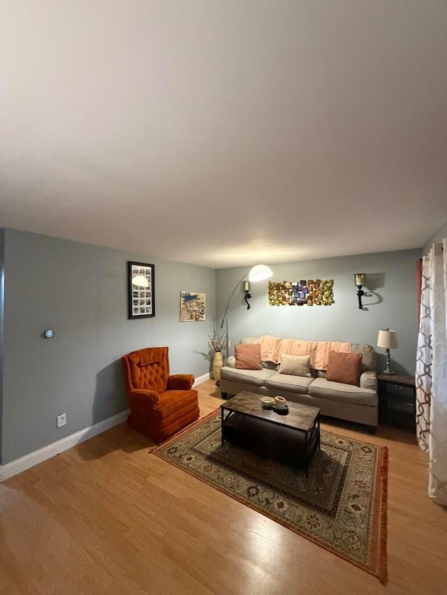 living room featuring light hardwood / wood-style floors