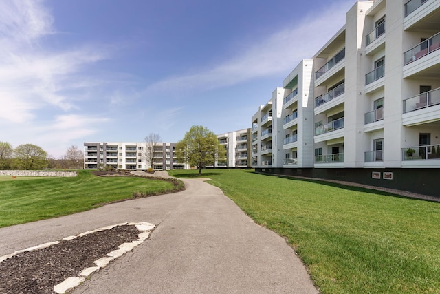 view of community with a lawn