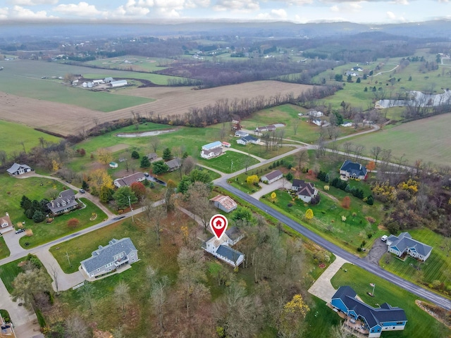 aerial view with a rural view