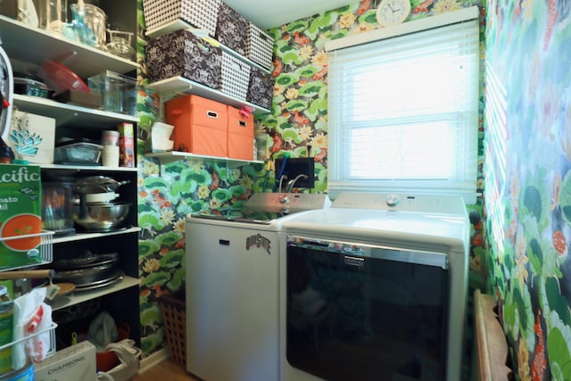 washroom featuring separate washer and dryer