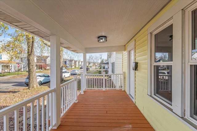 wooden deck featuring a porch