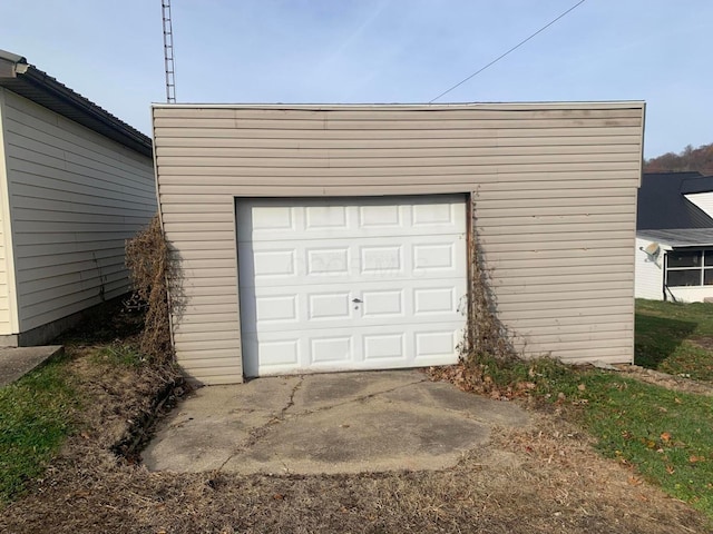 view of garage