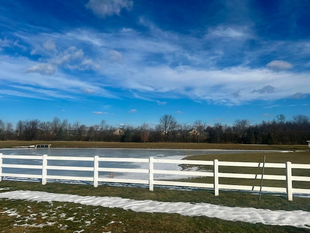 exterior space with a rural view