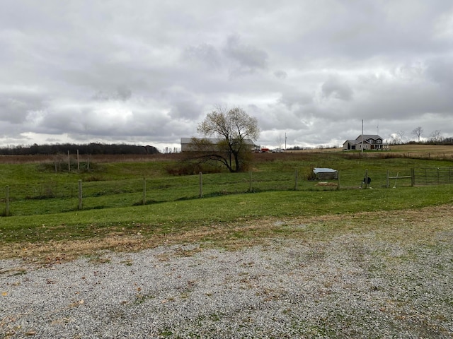 exterior space with a rural view