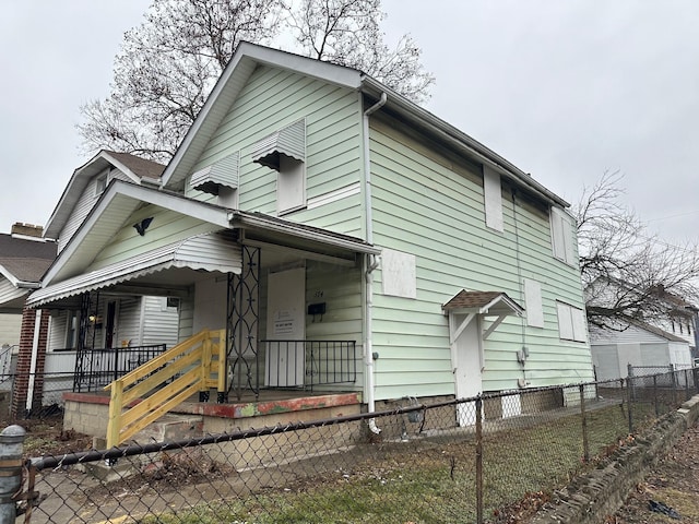 view of front of home with a porch