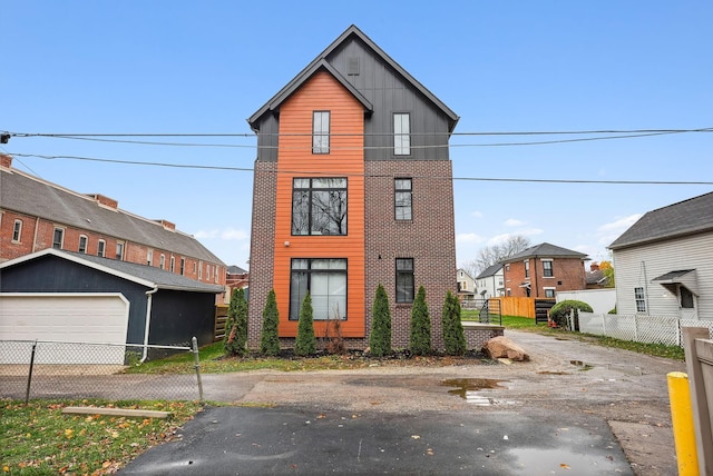 view of property with a garage