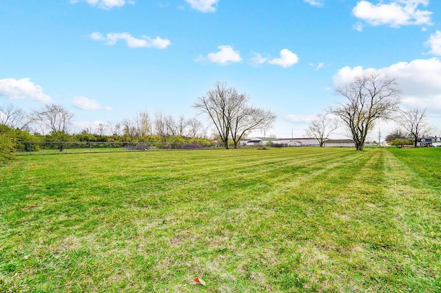 view of yard with a rural view