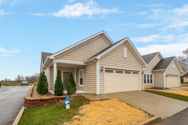 view of front of house with a garage