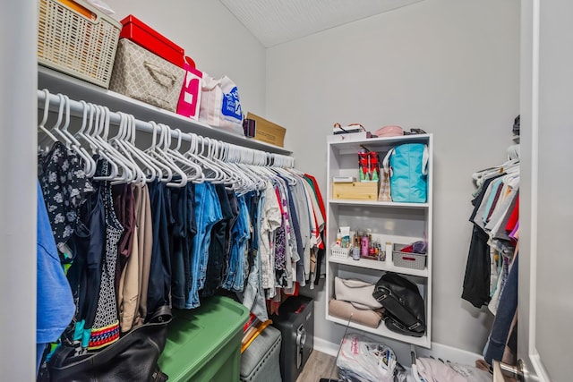 spacious closet with wood-type flooring