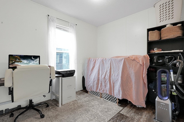 office area featuring hardwood / wood-style flooring