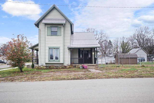 view of front facade featuring covered porch