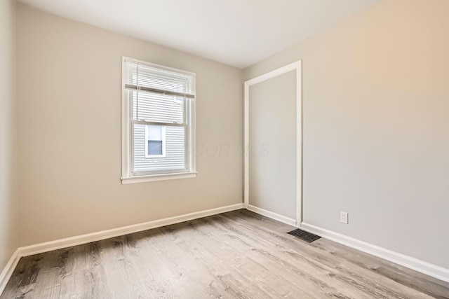 empty room featuring light hardwood / wood-style flooring