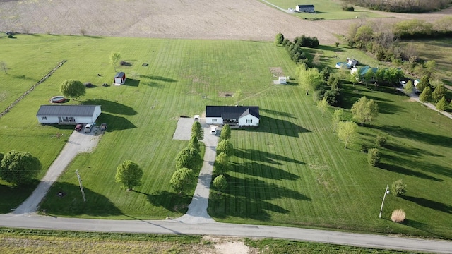 drone / aerial view with a rural view