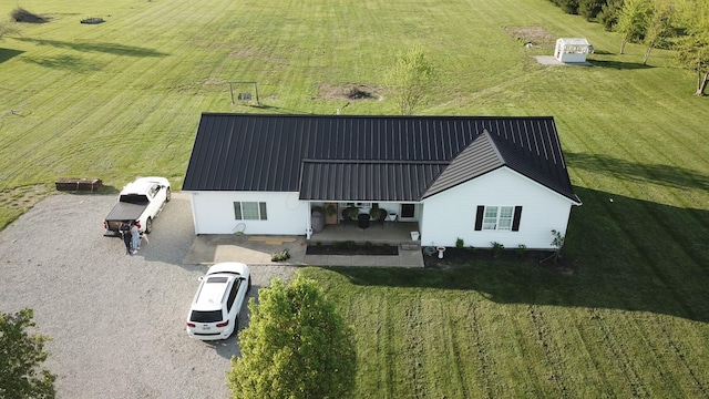 aerial view with a rural view