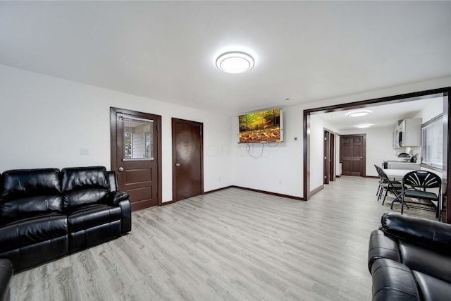 living room featuring light hardwood / wood-style floors