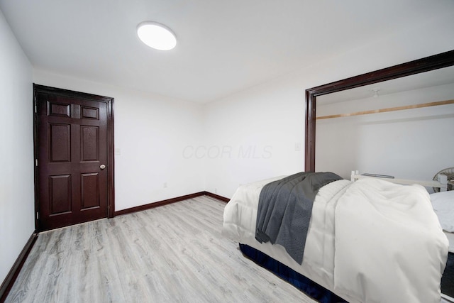 bedroom featuring light wood-type flooring